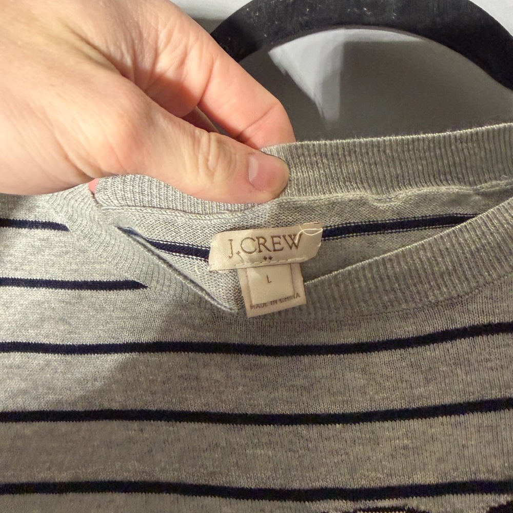 J.Crew Cotton Bulldog Striped Sweater Size Large - Picture 3 of 5